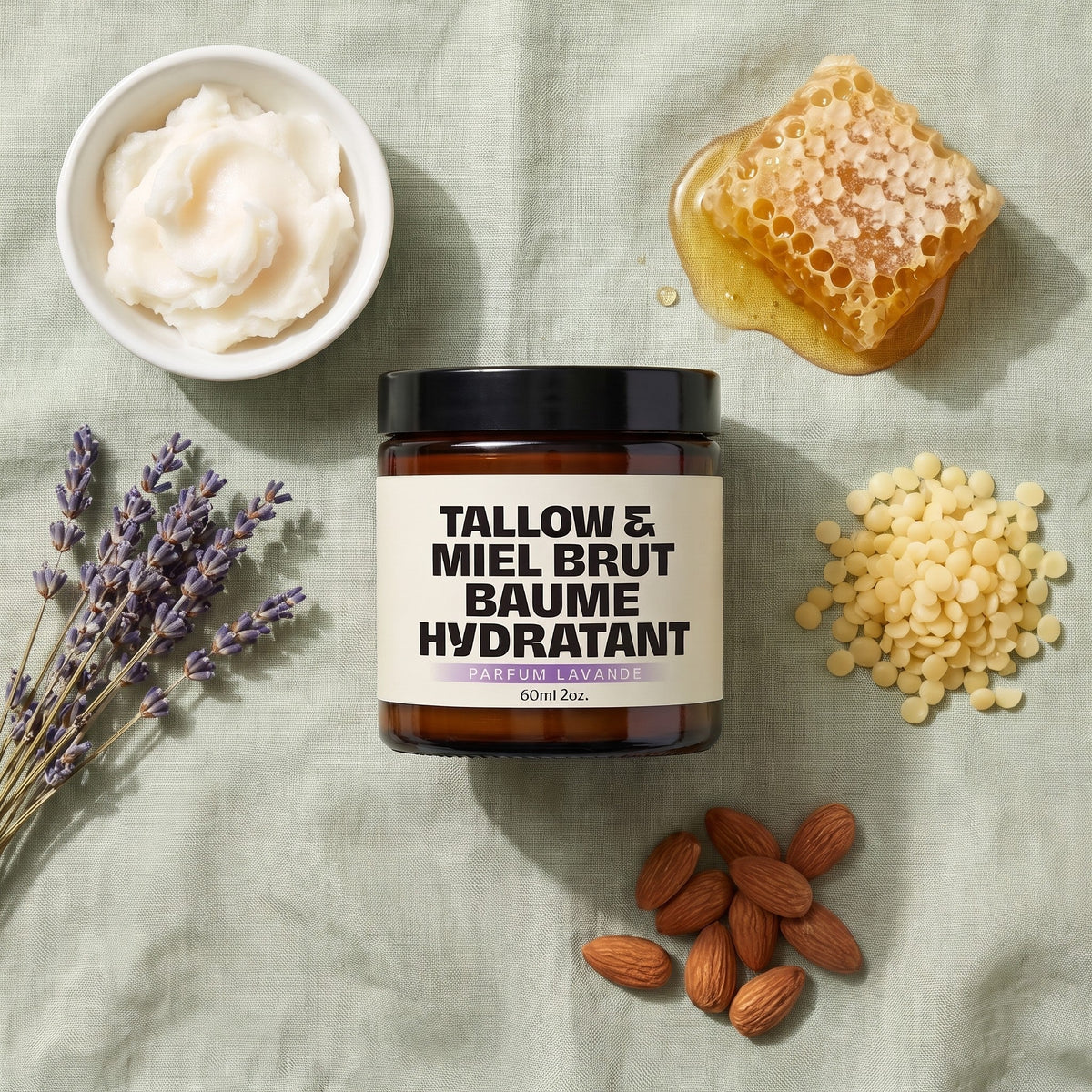 Tallow & Miel Brut Baume Hydratant - Yunae Beauty CH