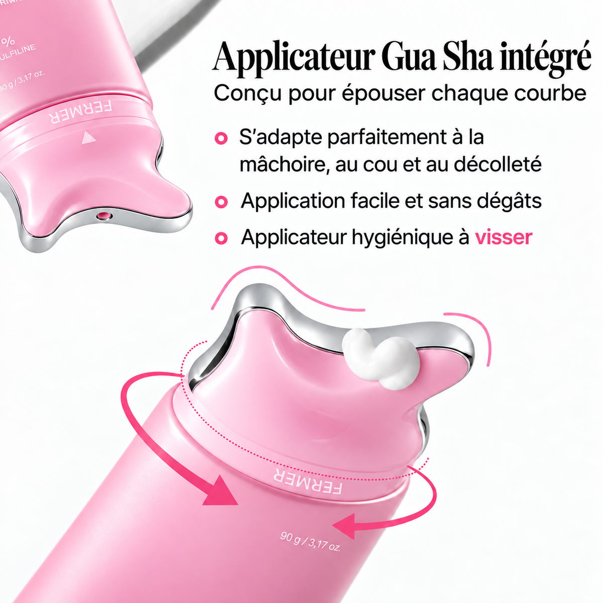 Yunaé Crème Anti-Rides Visage et Cou au Collagène PDRN et Gua Sha