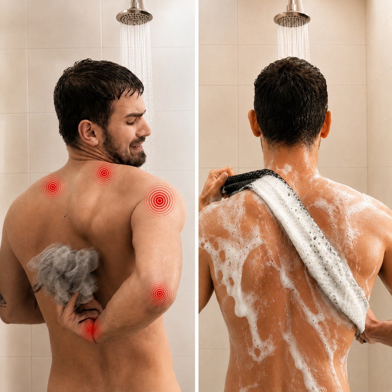 Serviette de Douche Exfoliante Antibactérienne Yunaé