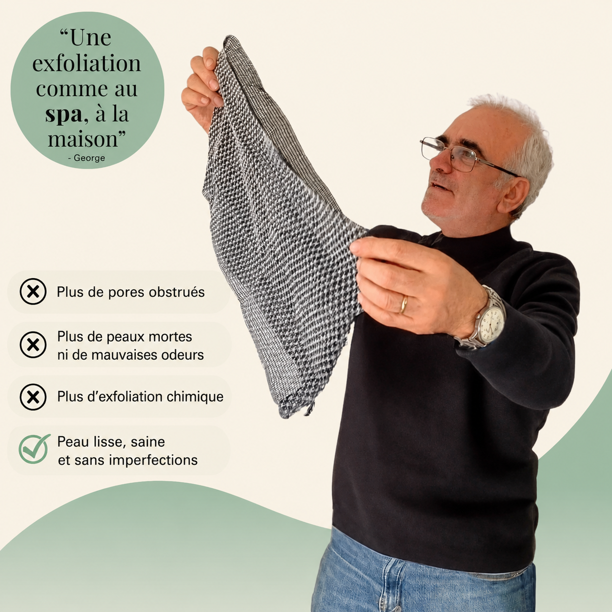 Serviette de Douche Exfoliante Antibactérienne Yunaé