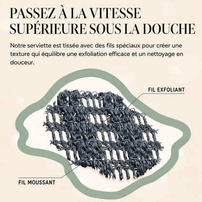 Serviette de Douche Exfoliante Antibactérienne Yunaé