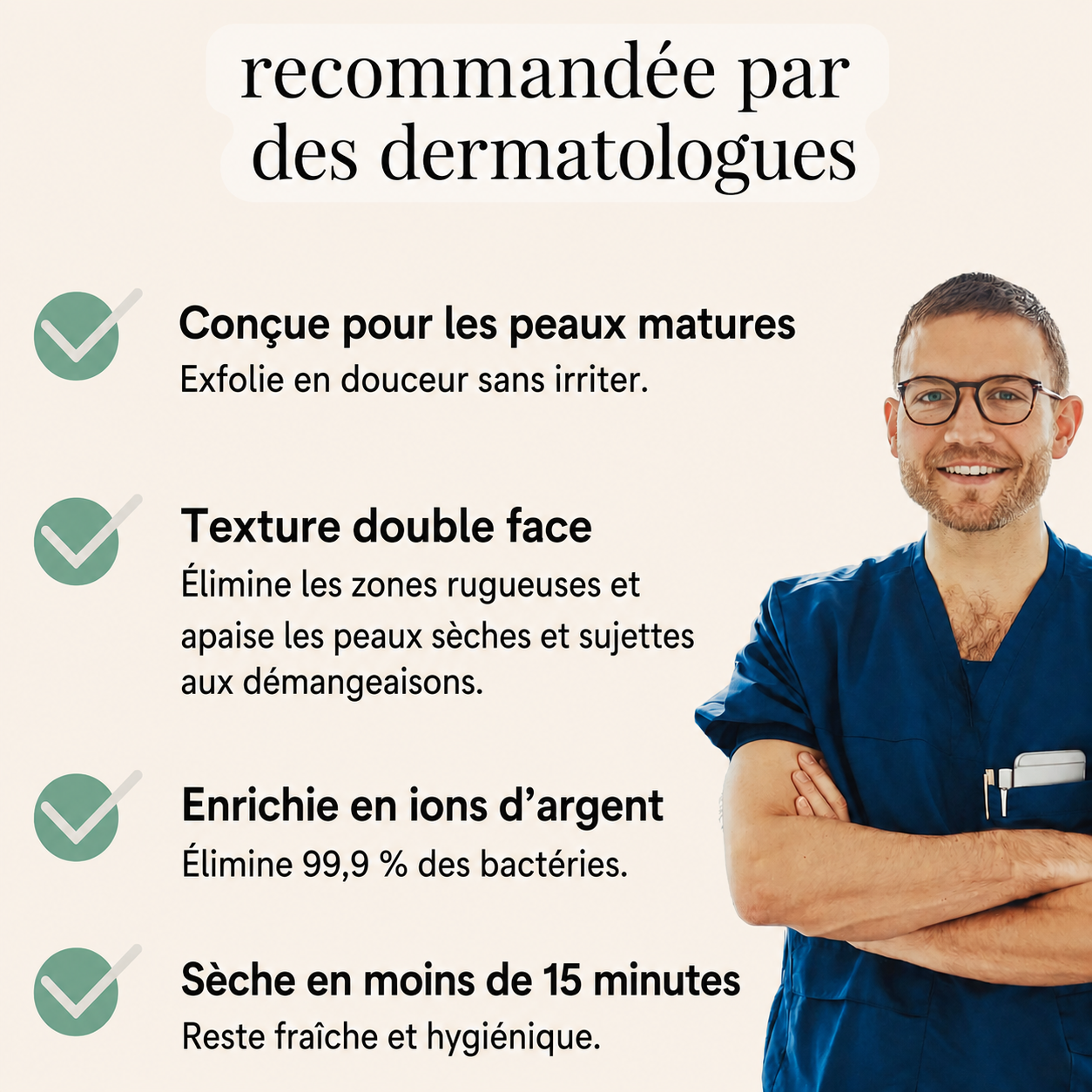 Serviette de Douche Exfoliante Antibactérienne Yunaé