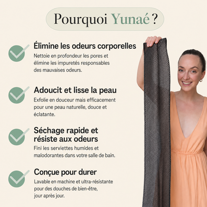 Serviette de Douche Exfoliante Antibactérienne Yunaé