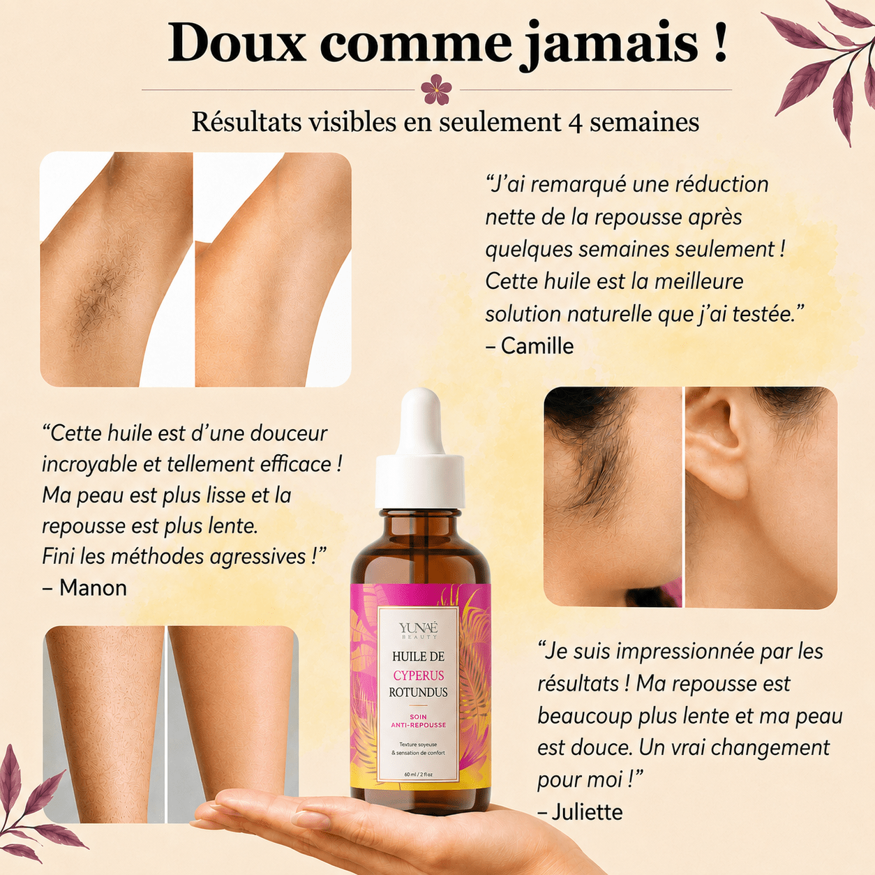 Huile de Cyperus Rotundus — Soin Anti-Repousse - Yunae Beauty CH