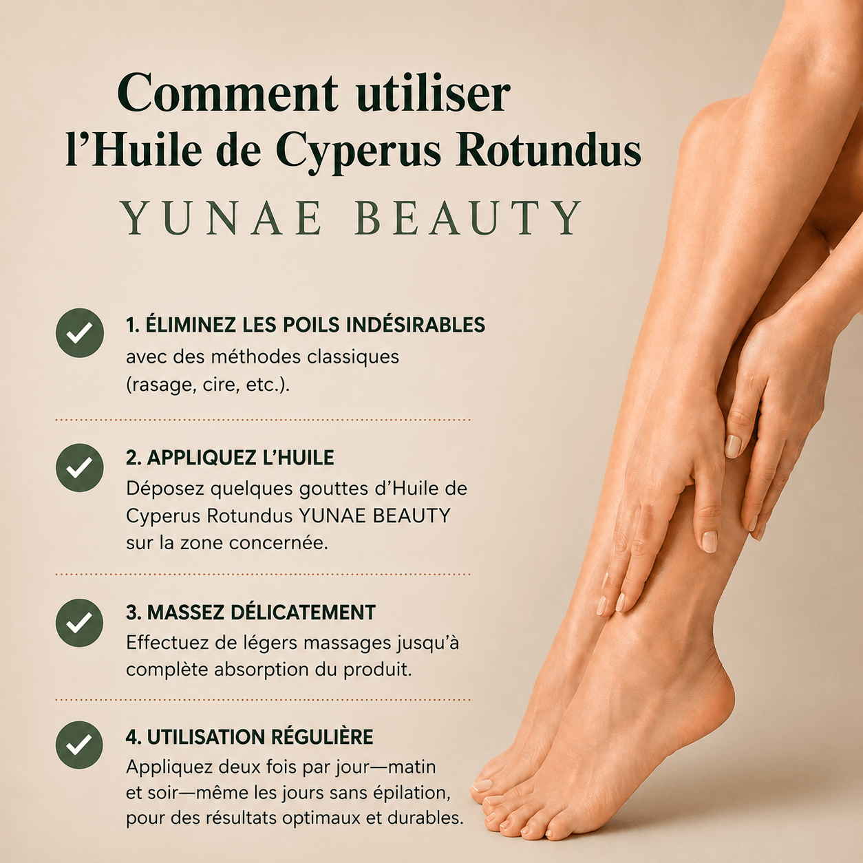 Huile de Cyperus Rotundus — Soin Anti-Repousse - Yunae Beauty CH