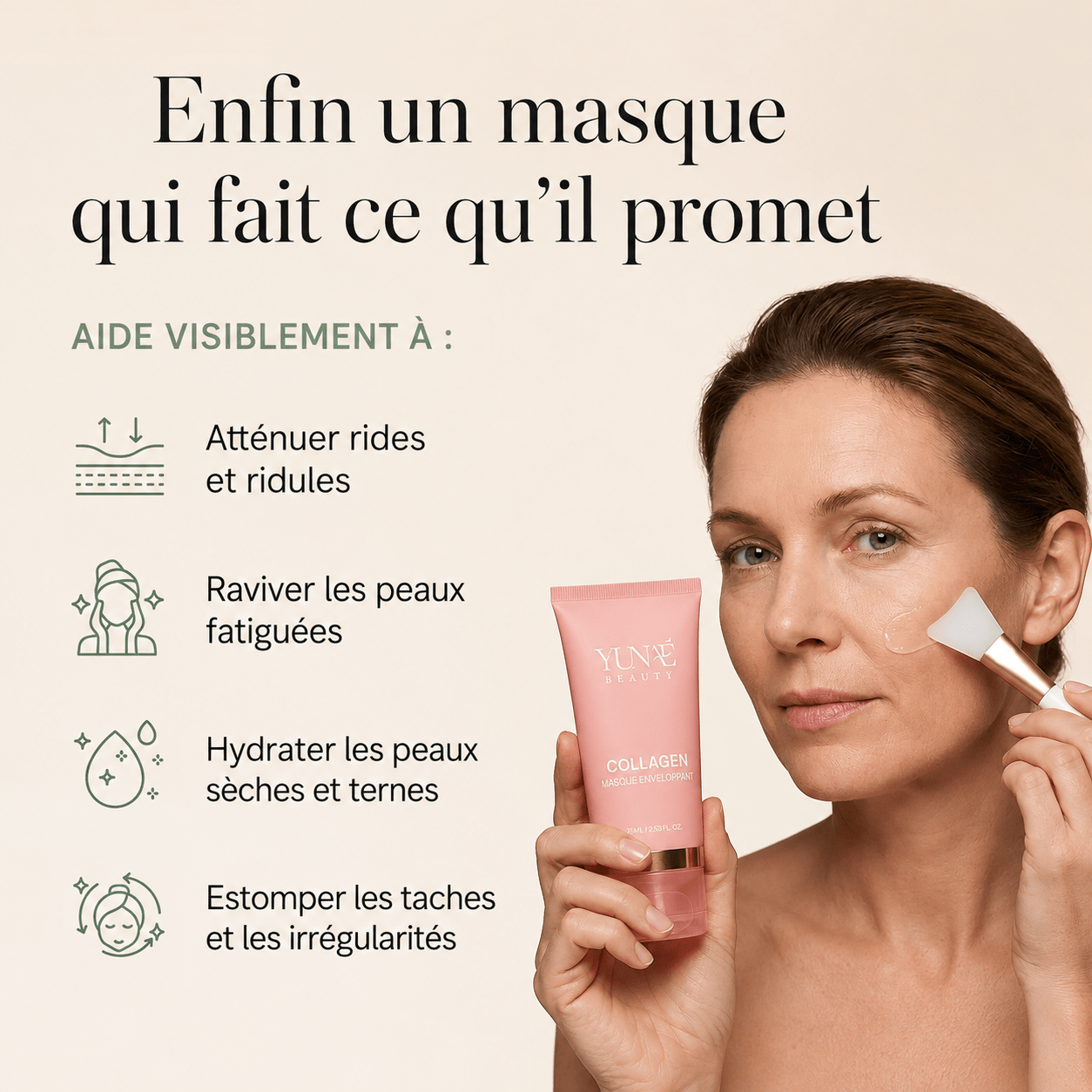 Masque au Bio-Collagène + Pinceau - Yunae Beauty CH