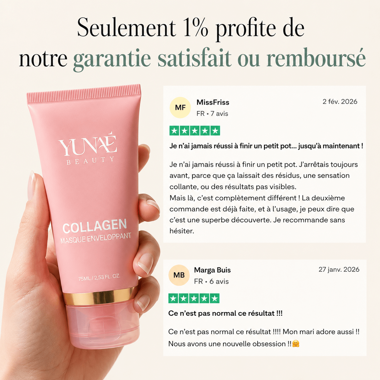 Masque au Bio-Collagène + Pinceau - Yunae Beauty CH