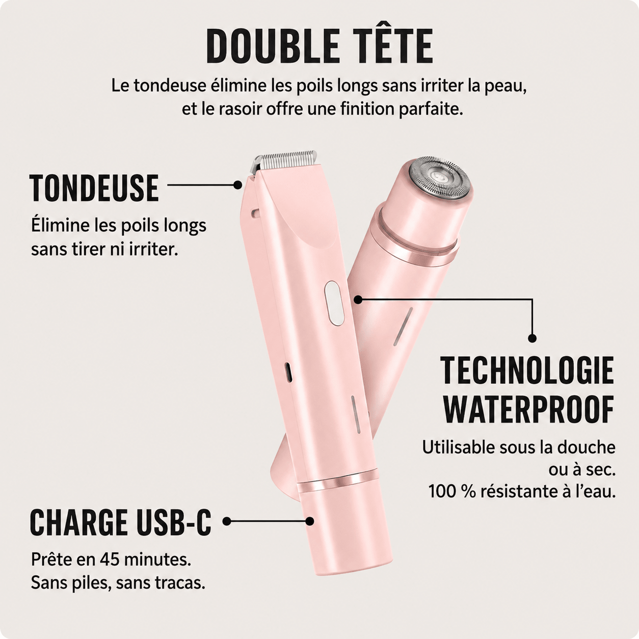 Rasoir 2 en 1 Maillot et Corps Yunaé™ - Yunae Beauty CH