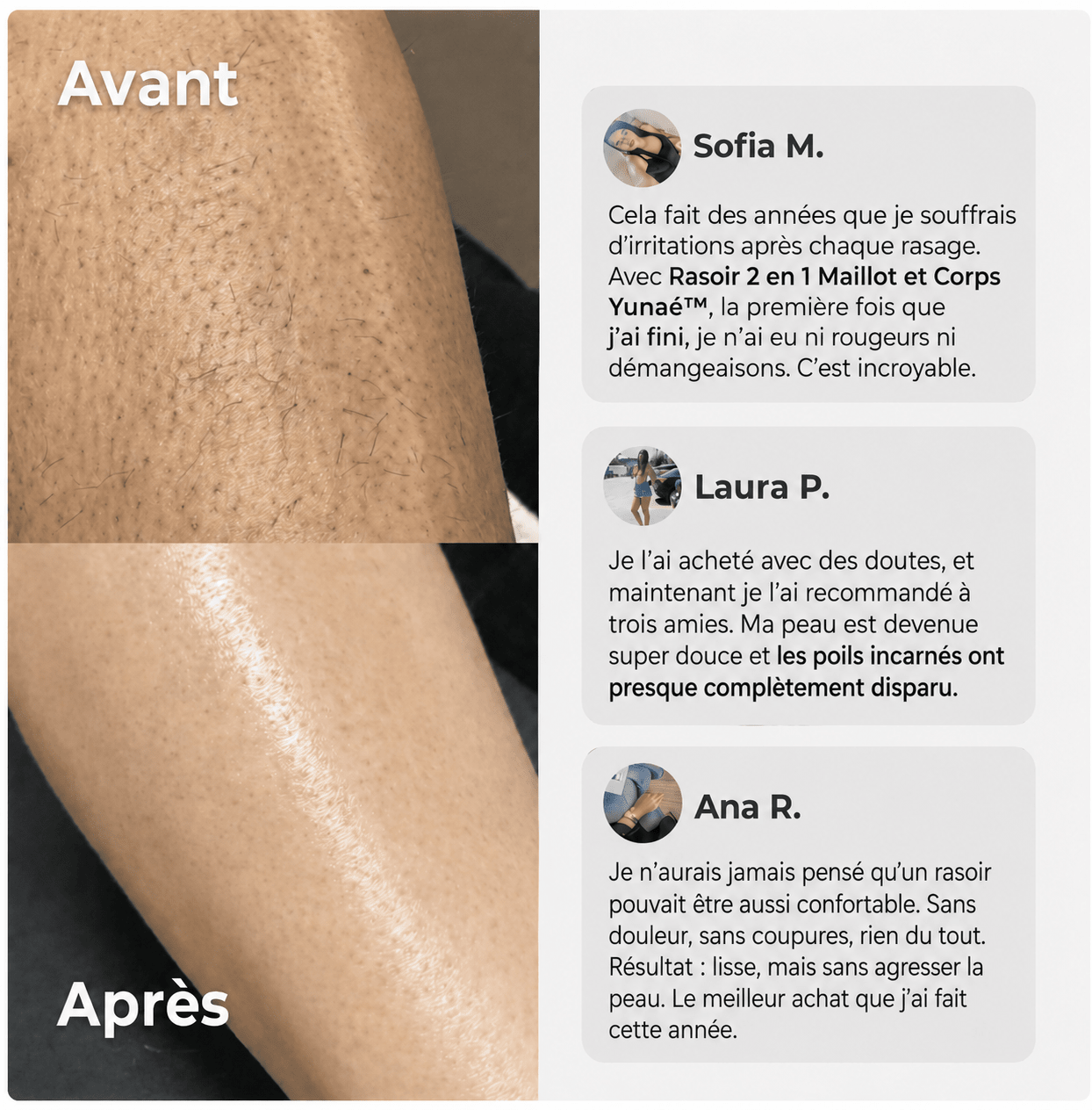 Rasoir 2 en 1 Maillot et Corps Yunaé™ - Yunae Beauty CH