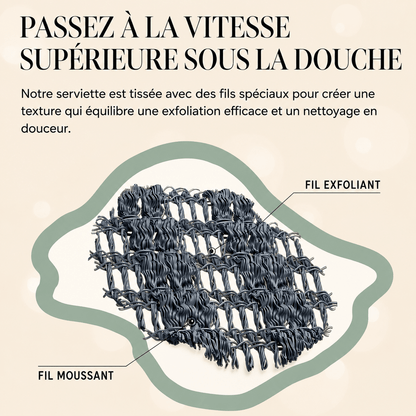 Serviette de Douche Exfoliante Antibactérienne Yunaé - Yunae Beauty CH