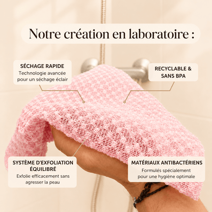 Serviette de Douche Exfoliante Antibactérienne Yunaé - Yunae Beauty CH