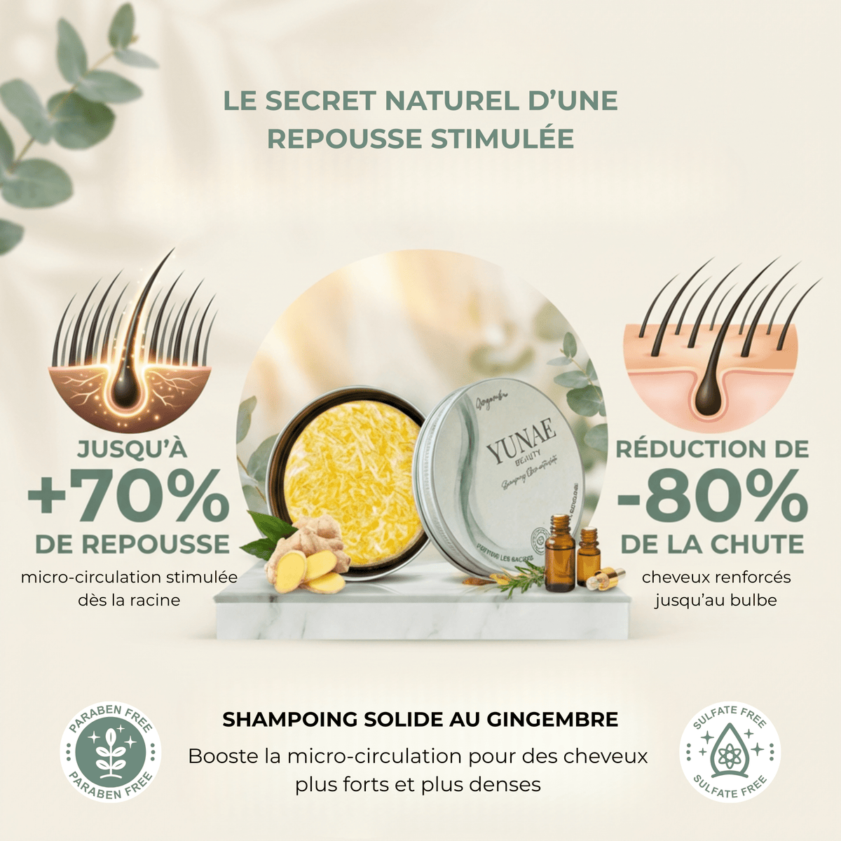 Shampoing Solide Anti - Chute — Élixir Concentré - Yunae Beauty CH