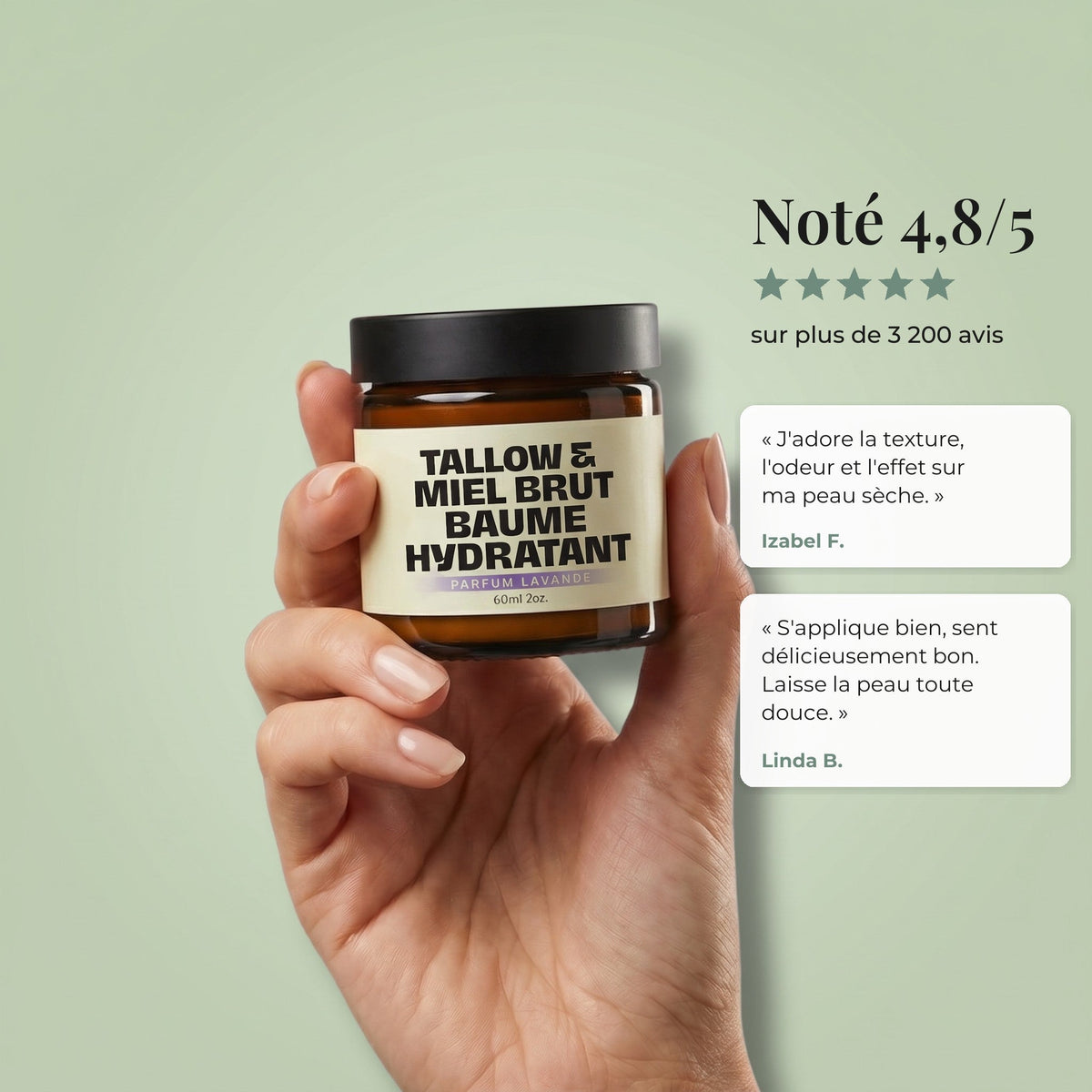 Tallow & Miel Brut Baume Hydratant - Yunae Beauty CH