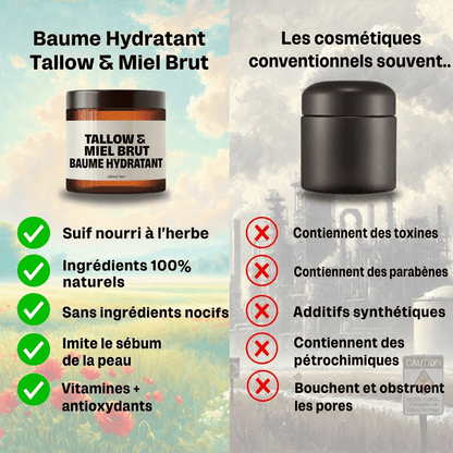 Tallow & Miel Brut Baume Réparateur - Yunae Beauty CH