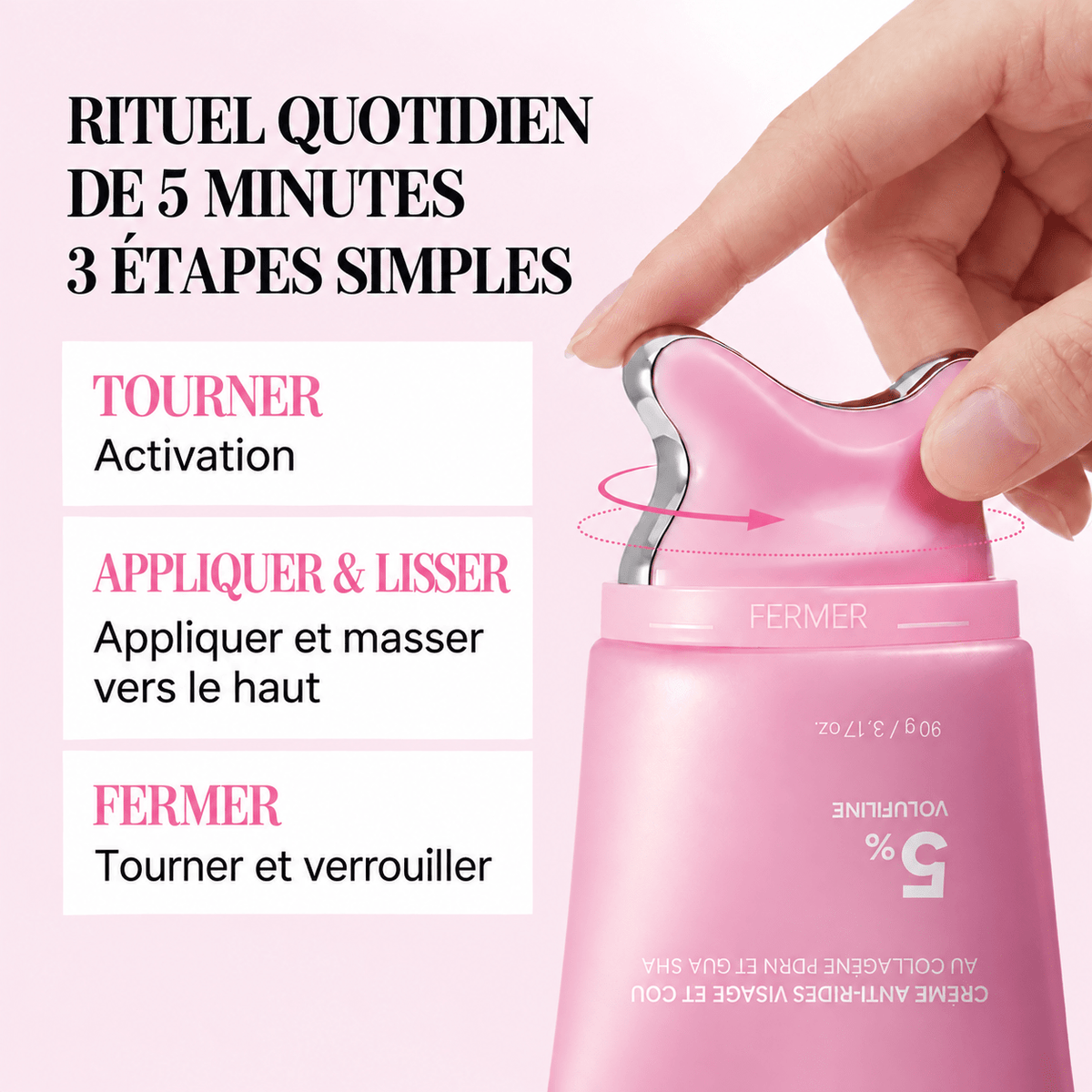 Yunaé Crème Anti-Rides Visage et Cou au Collagène PDRN et Gua Sha - Yunae Beauty CH