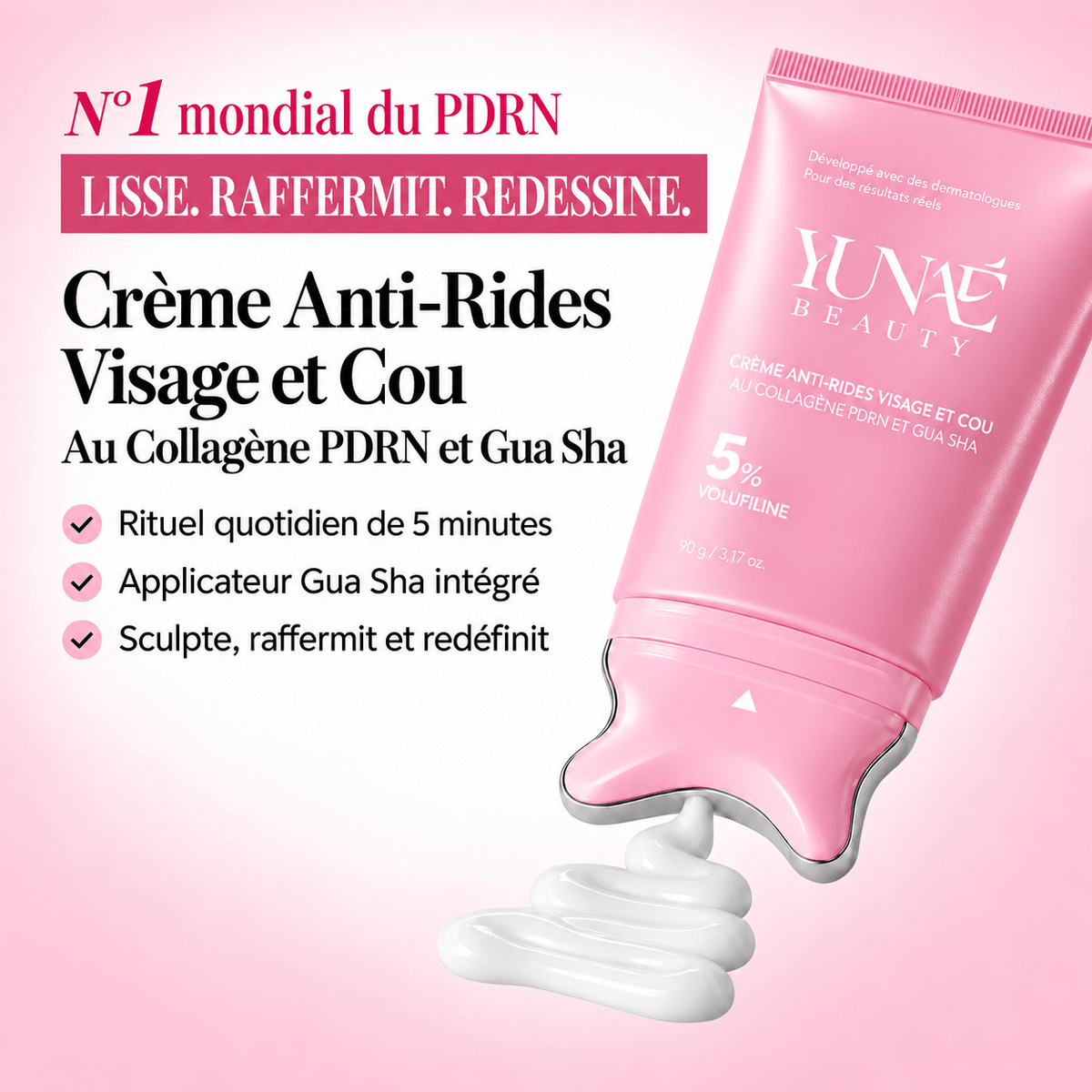 Yunaé Crème Anti-Rides Visage et Cou au Collagène PDRN et Gua Sha - Yunae Beauty CH